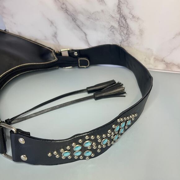 Steve Madden Black Hobo Shoulder Bag – Embellished Rhinestone Shoulder Strap - Picture 11 of 11